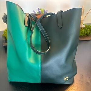 Coach North Tote Colorblock Green